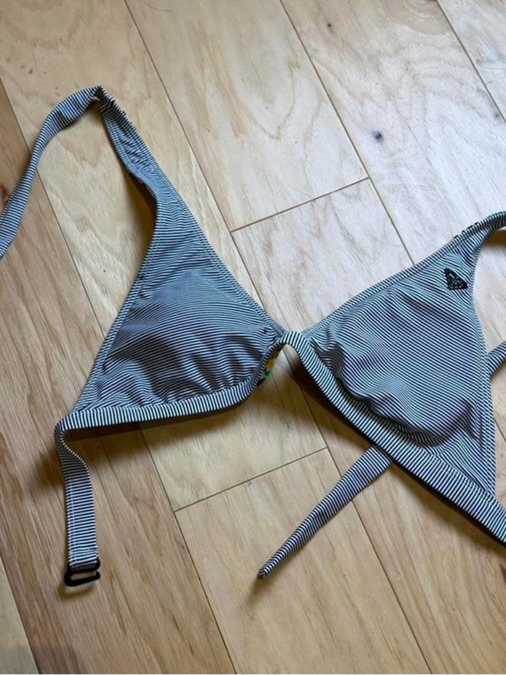 Roxy reversible Black, and white striped and Triangle Bikini Top